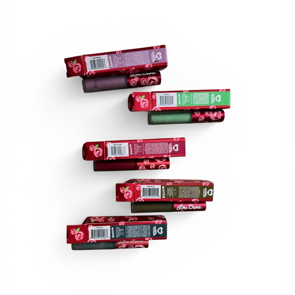 Lime Crime liquid lipstick Lot of 5 -Red Rose, Alien, Cement, Trouble, Wisteria - Picture 5 of 5